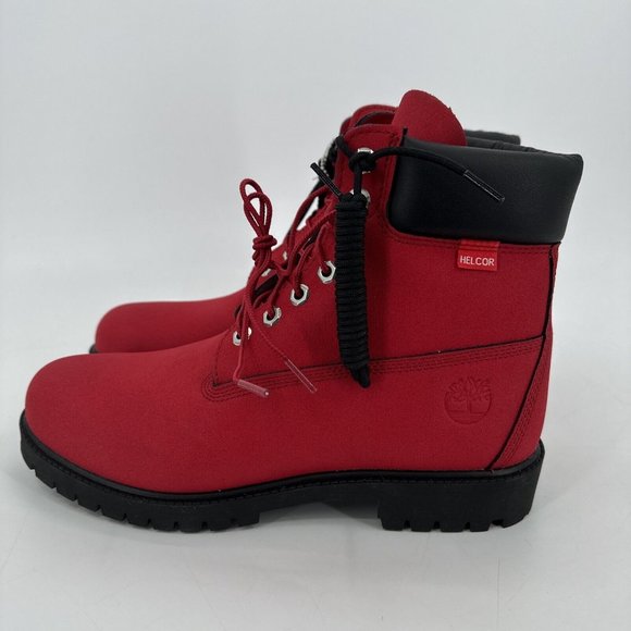 Timberland Heritage Men's Boots Waterproof Red Black Helcor Size 10 NEW in Box - Picture 4 of 14
